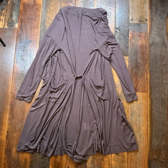 Nuuds Long Belted Cardigan Robe Chocolate Brown YS/XS Soft Lounge - Picture 2 of 7